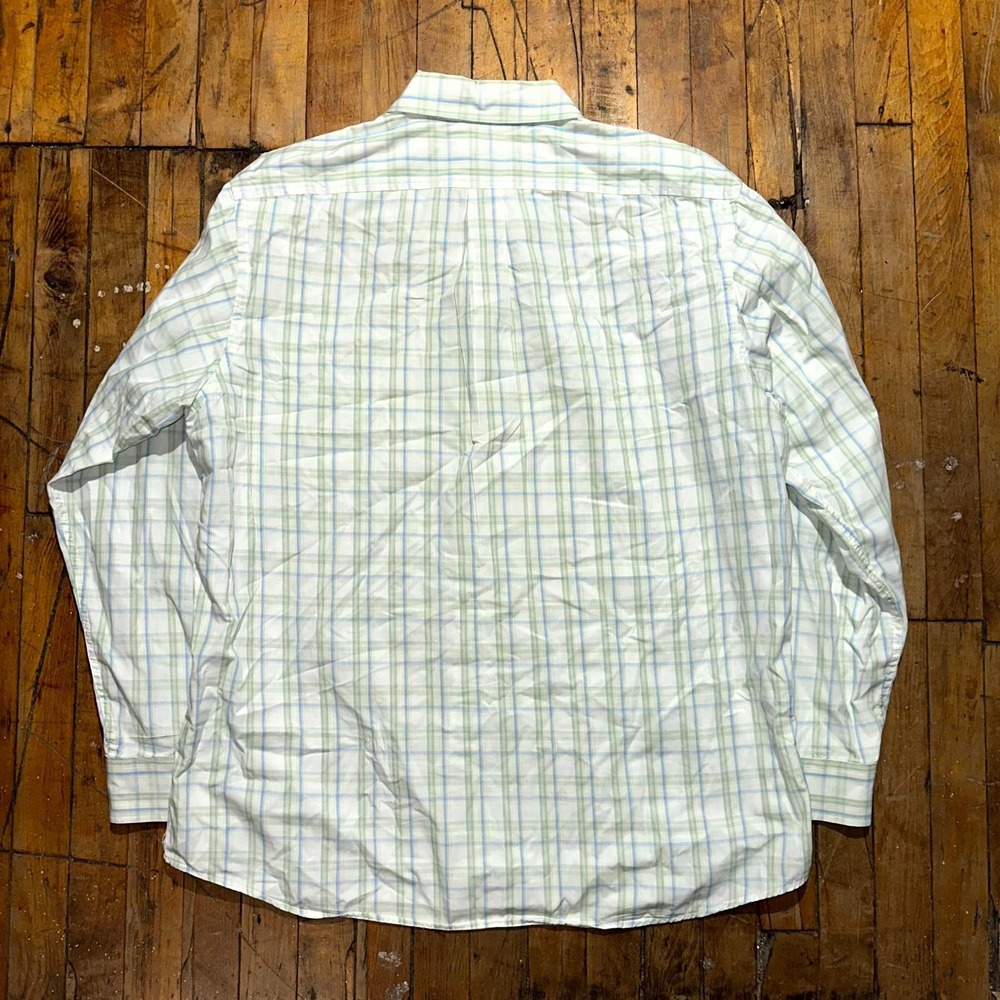 Gap Shirt Men's XL White Check Striped Long Sleeve Button Down Collared Casual - Picture 8 of 8